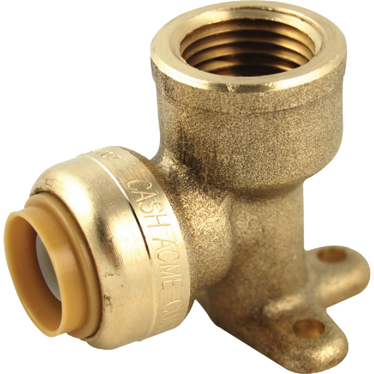 SharkBite 1/2 In. PTC x 1/2 In. FPT 90 Deg. Push-to-Connect Drop Ear Brass Elbow (1/4 Bend)