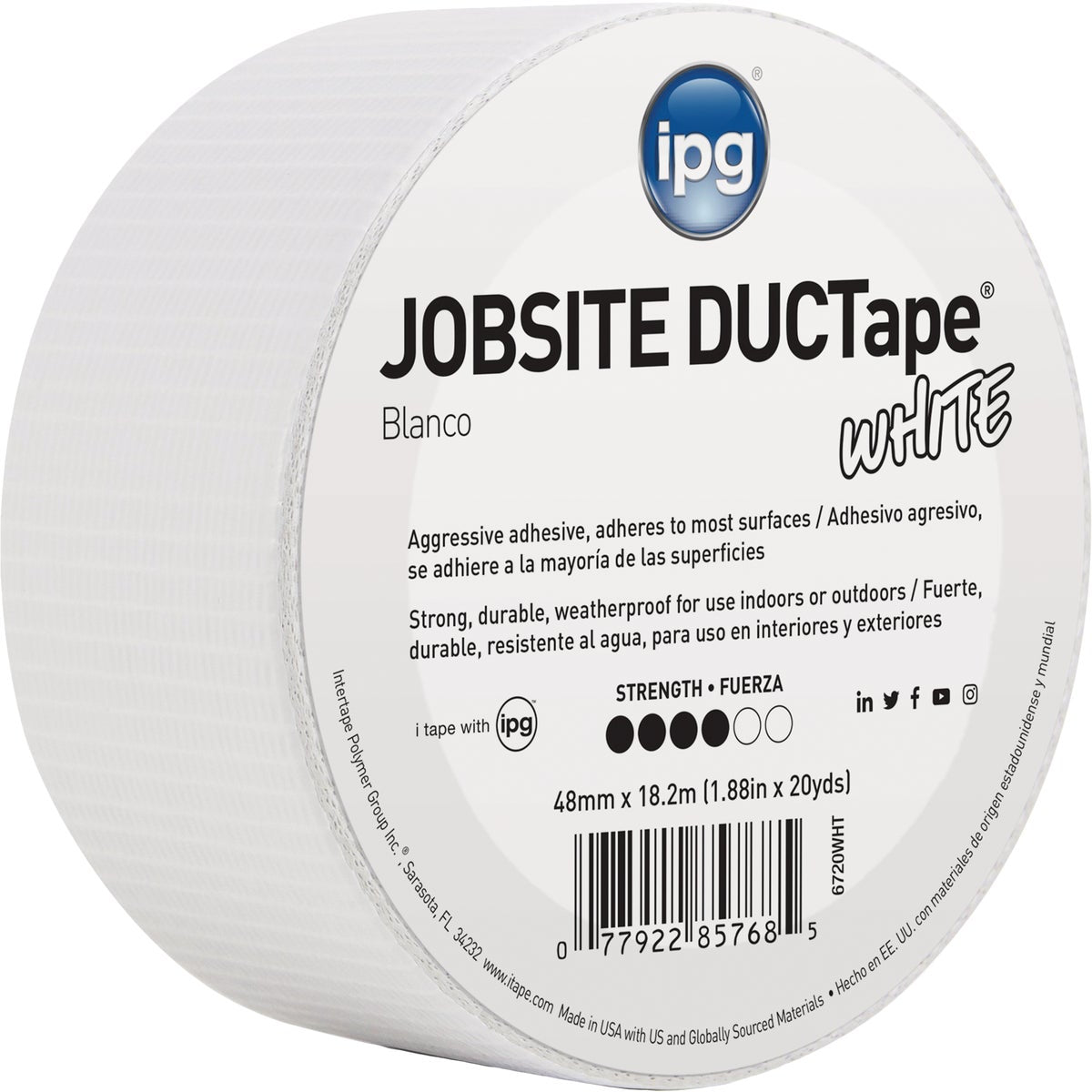 Intertape DUCTape 1.88 In. x 20 Yd. General Purpose Duct Tape, White