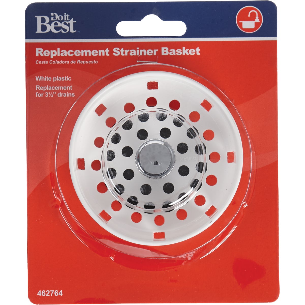 Do it 3-1/2 In. White Plastic Basket Strainer Stopper