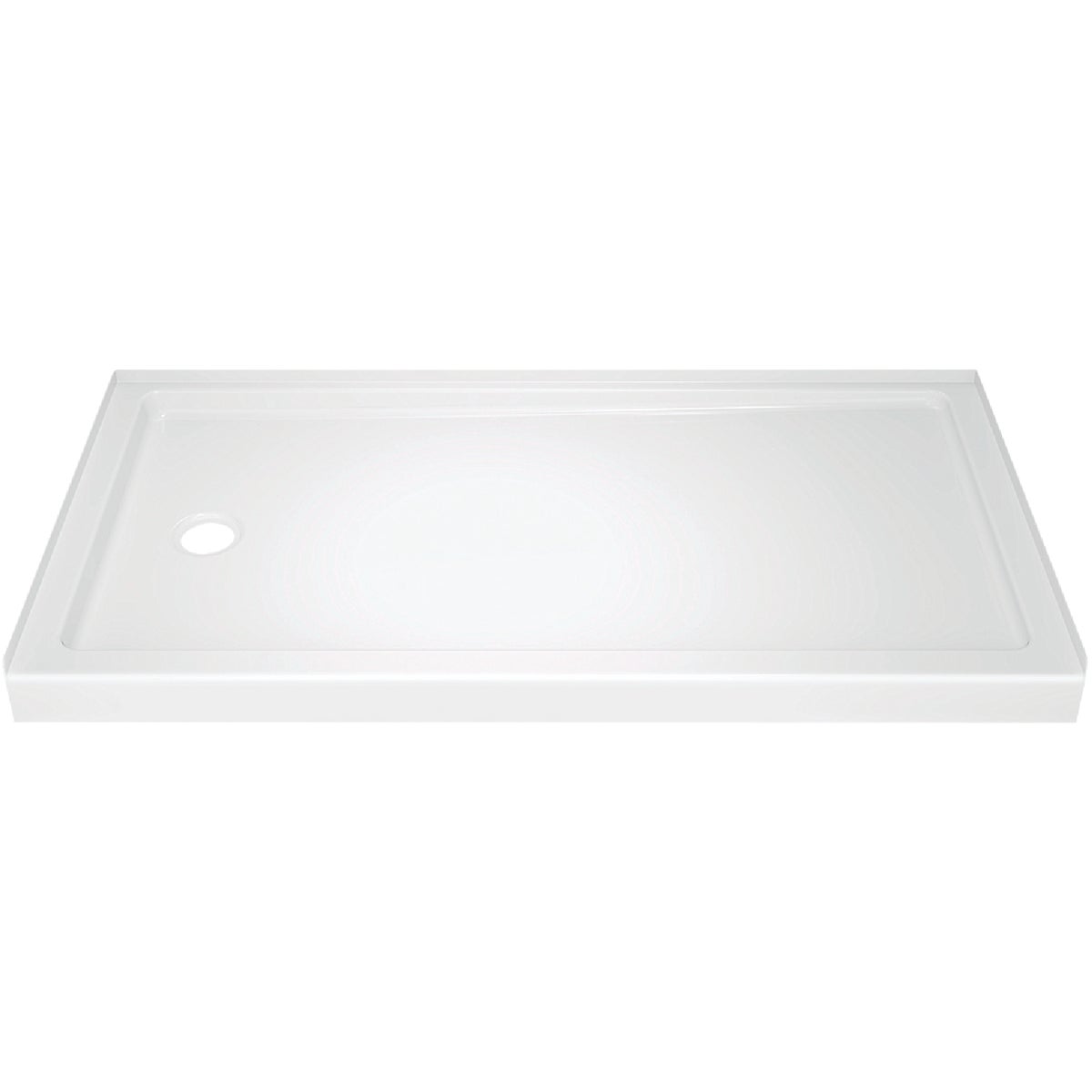 Delta Classic 400 60 In. L x 32 In. D Left Drain Shower Floor & Base in White