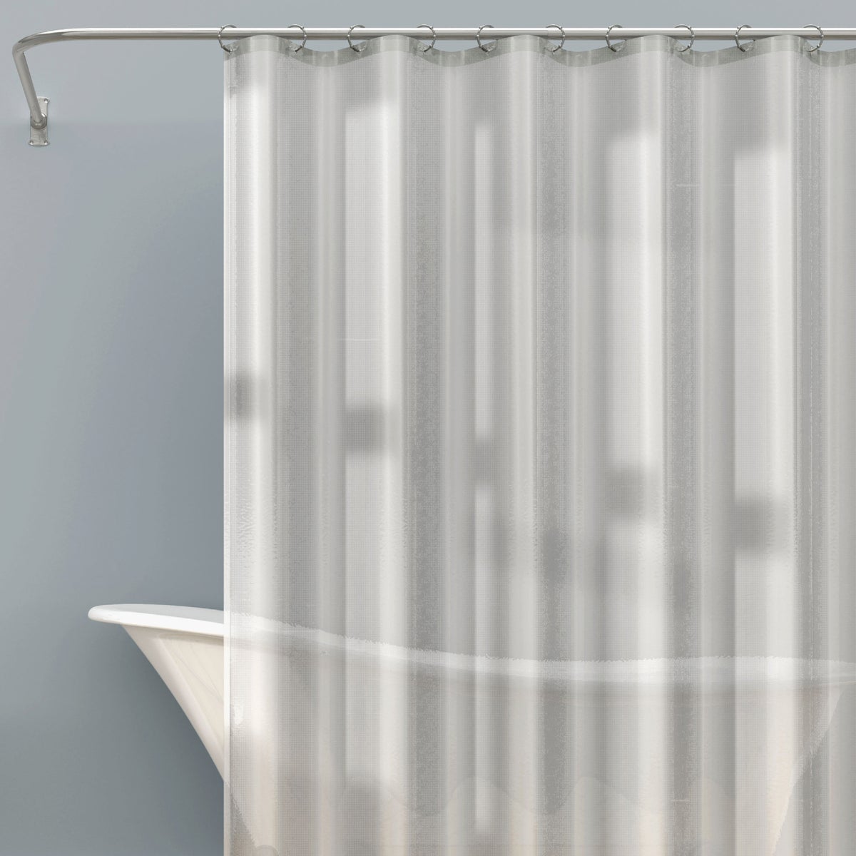 Zenith Zenna Home 70 In. x 71 In. Frosty Heavyweight PEVA Shower Curtain Liner