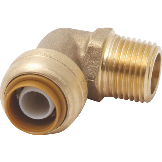 SharkBite 1/2 In. x 1/2 In. Push-to-Connect MNPT Brass Elbow (1/4 Bend)