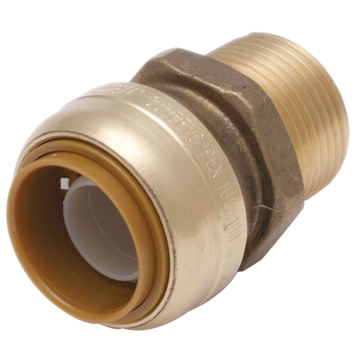 Sharkbite 1/2 In. x 3/4 In. Reducing Brass Push-to-Connect Male Adapter