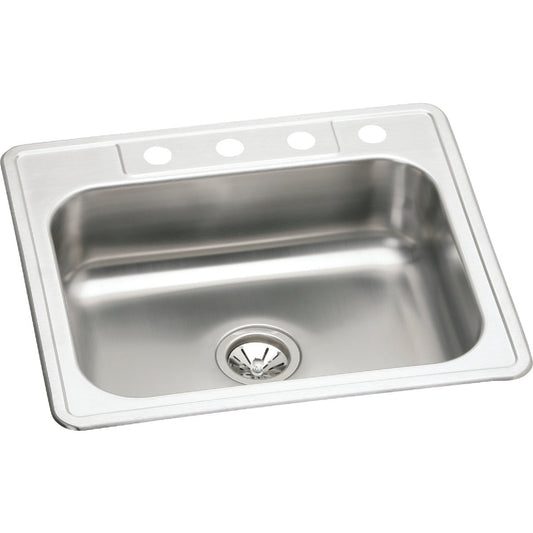 Elkay Single Bowl 25 In. x 22 In. x 7 In. Deep Stainless Steel Kitchen Sink