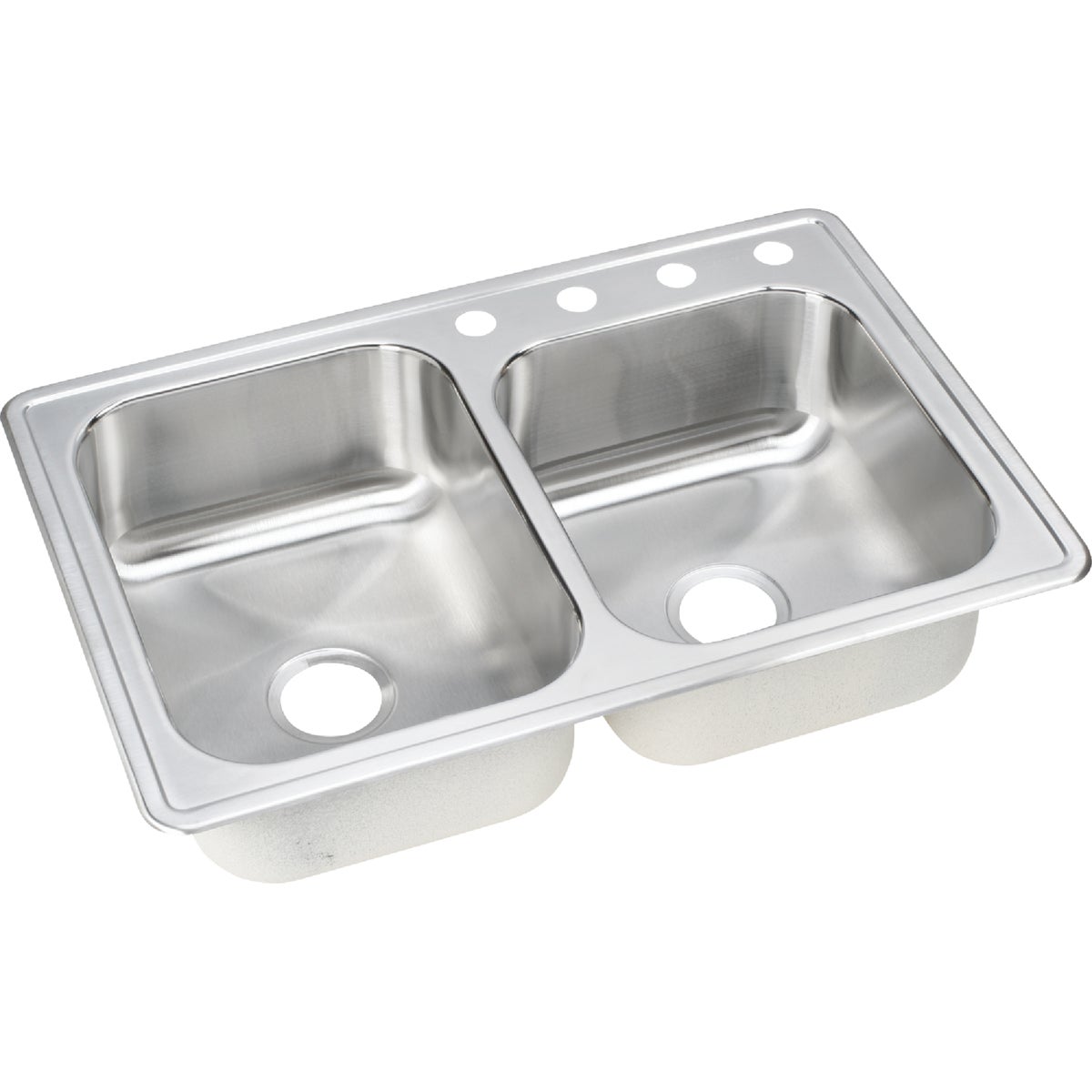 Elkay Double Bowl 33 In. x 22 In. x 8 In. Deep Stainless Steel Kitchen Sink