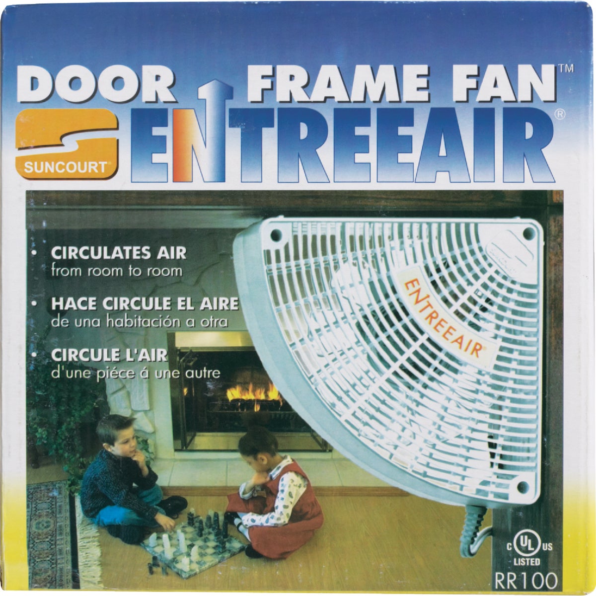 Suncourt 1-Speed Quarter-Circle White Door Frame Fan