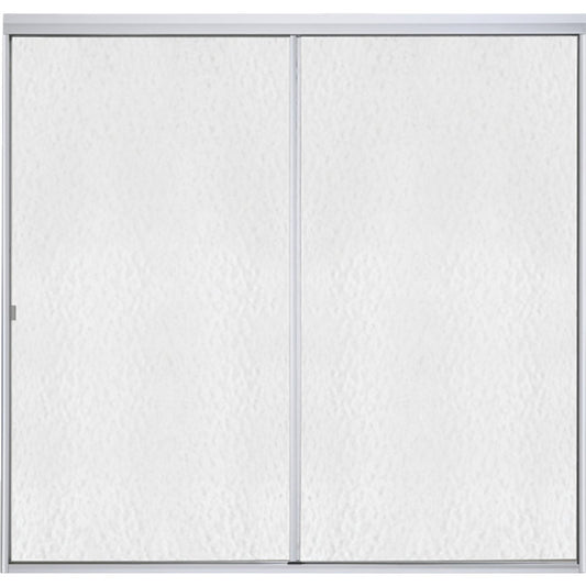 Sterling Standard 59 In. W. x 56-1/16 In. H. Chrome Hammered Glass Sliding Tub Door