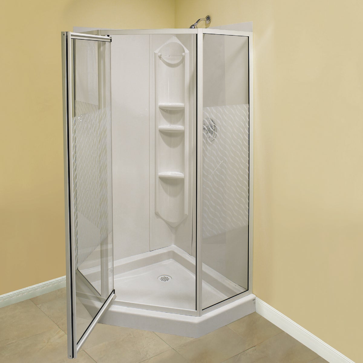 Maax 74 In. H. x 38 In. D. x 38 In. L. White Polystyrene Shower Stall