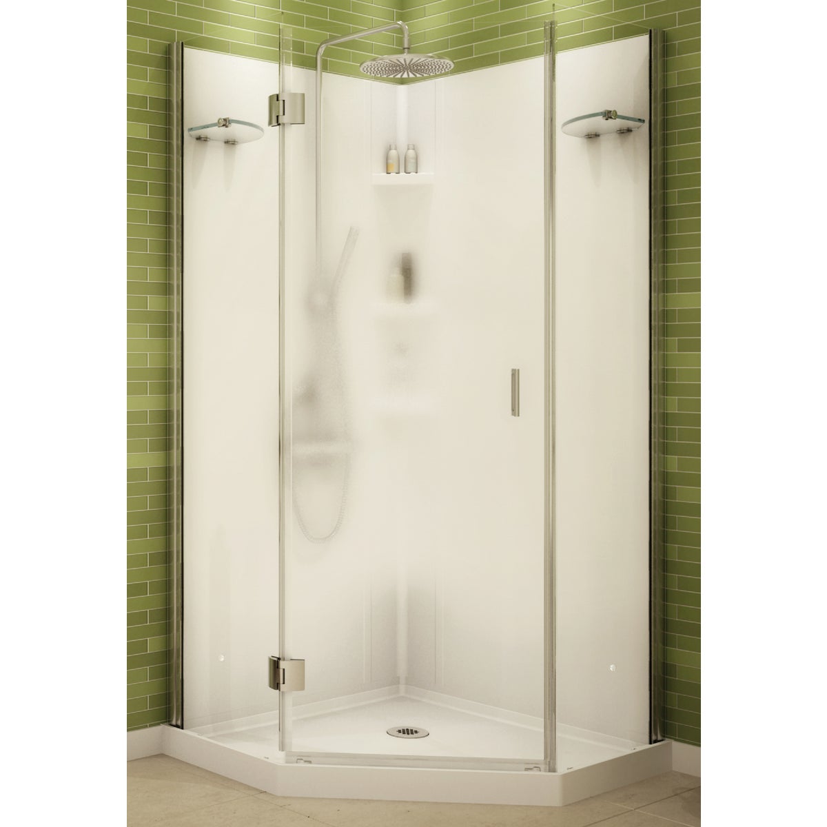 Maax 36 In. W. x 72 In. H. x 36 In. D. White Polystyrene Shower Stall