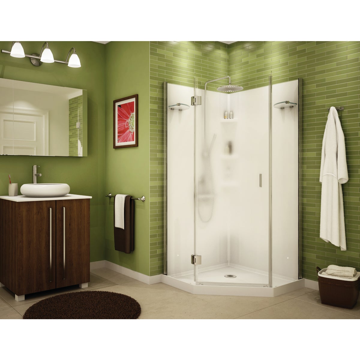 Maax 36 In. W. x 72 In. H. x 36 In. D. White Polystyrene Shower Stall