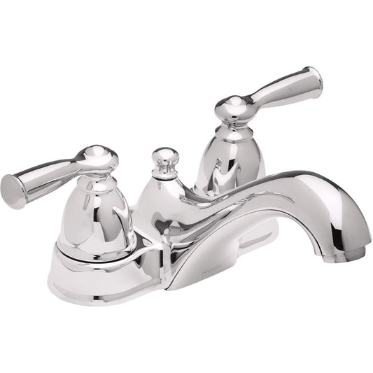 Moen Banbury Chrome 2-Handle Lever 4 In. Centerset Bathroom Faucet with Pop-Up