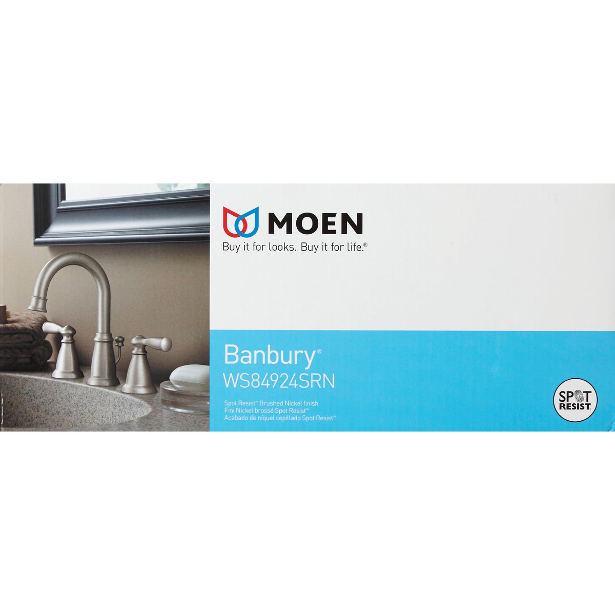 Moen Banbury Brushed Nickel 2-Handle Lever 8 In. Widspread Hi-Arc Bathroom Faucet with Pop-Up