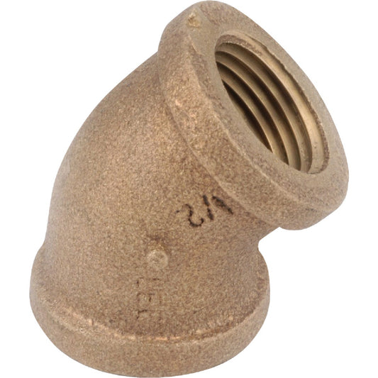 Anderson Metals 1/2 In. 45 Deg. Red Brass Elbow (1/8 Bend)