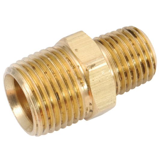 Anderson Metals 3/4 In. x 1/2 In. Reducing Hex Red Brass Nipple