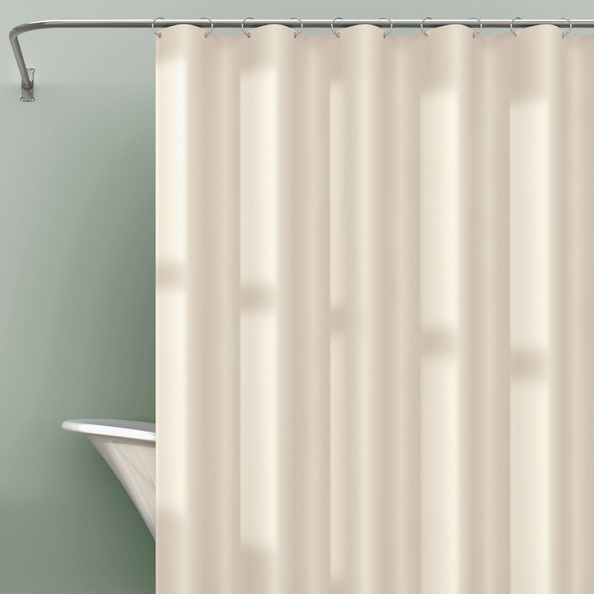 Zenith Zenna Home 70 In. x 71 In. Bone Heavyweight PEVA Shower Curtain Liner