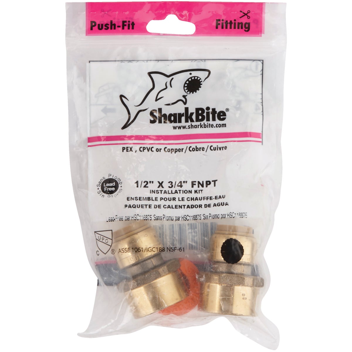 SharkBite Brass Water Heater Installation Kit