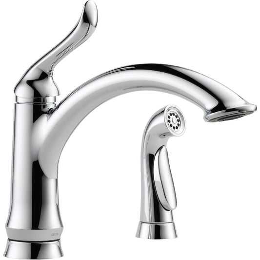 Delta Linden Single Handle Lever Kitchen Faucet with Side Spray, Chrome