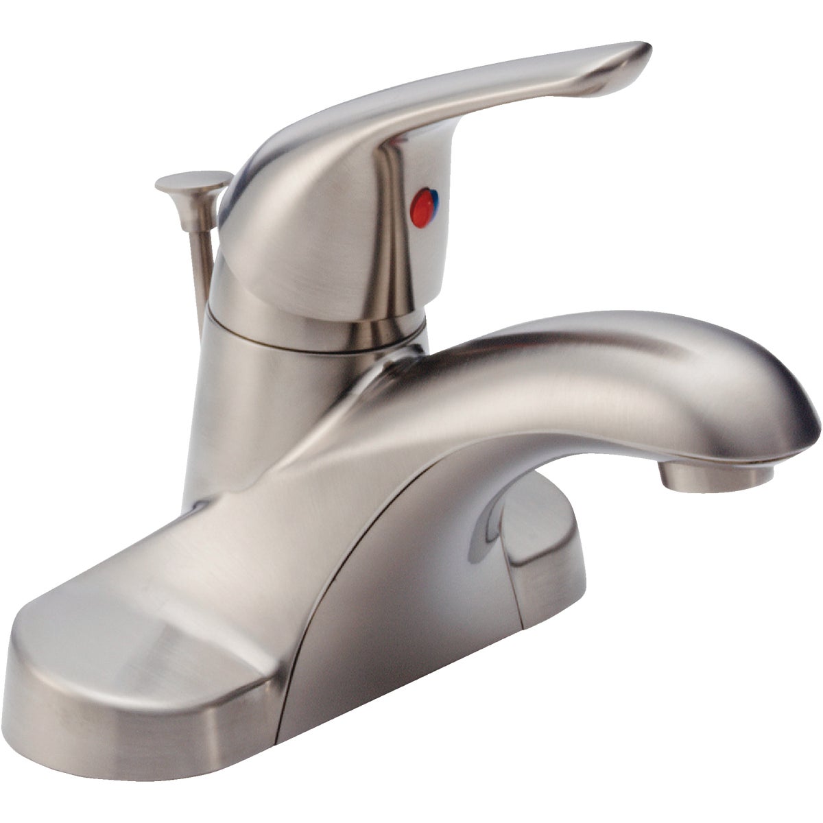 Delta Foundations Stainless 1-Handle Lever 4 In. Centerset Bathroom Faucet with Pop-Up