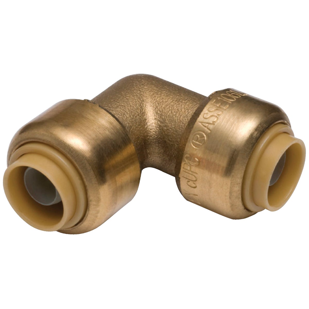 SharkBite 3/8 In. (1/2 In. OD) x 3/8 In. (1/2 In. OD) 90 Deg. Push-to-Connect Brass Elbow (1/4 Bend)