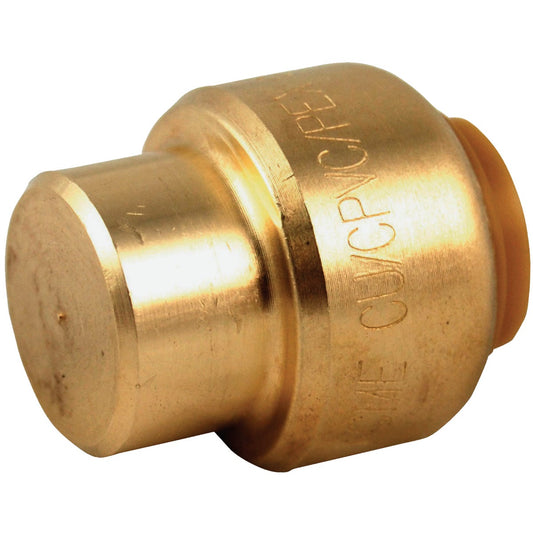 SharkBite 3/8 In. (1/2 In. OD) Push-to-Connect Brass End Push Cap