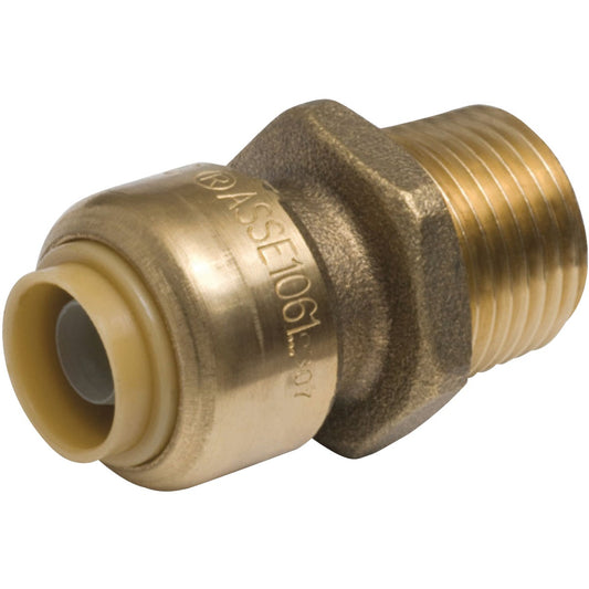 SharkBite 1/4 In. x 1/2 In. MNPT Reducing Brass Push-to-Connect Male Adapter