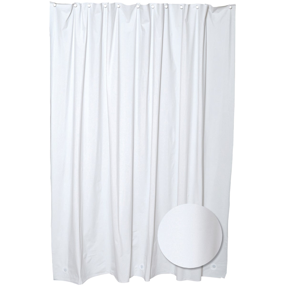 Zenith Zenna Home 70 In. x 72 In. White PEVA Shower Curtain Liner