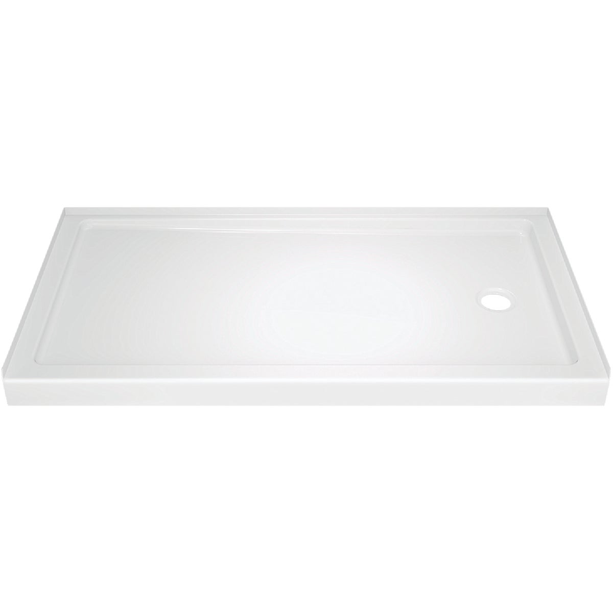 Delta Classic 400 60 In. L x 32 In. D Right Drain Shower Floor & Base in White