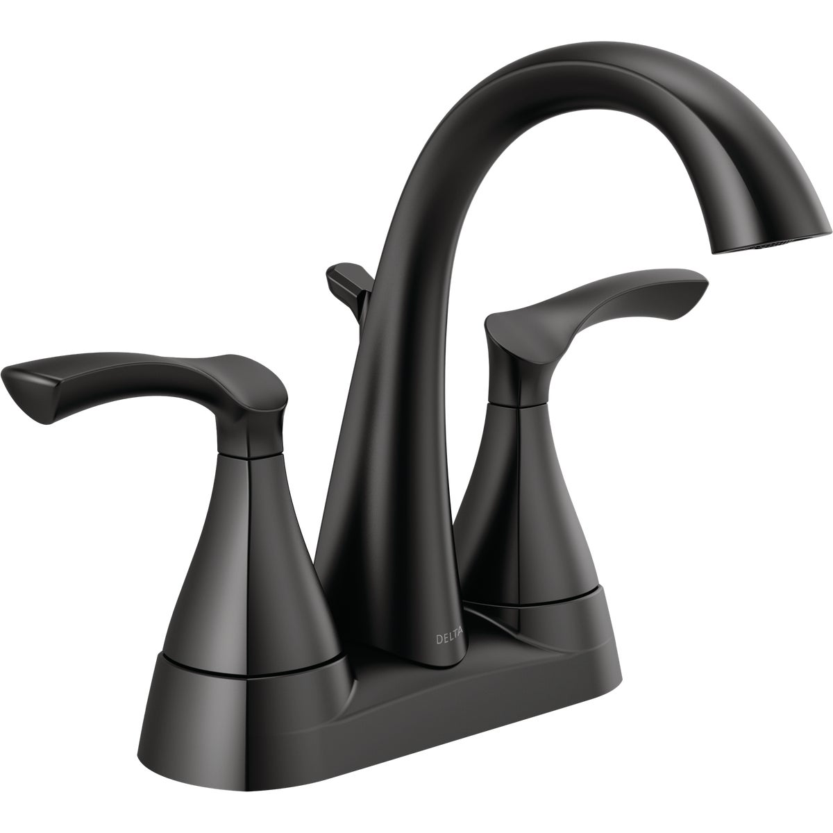 Delta Sandover Matte Black 2-Handle Lever 4 In. Centerset Bathroom Faucet with Pop-Up