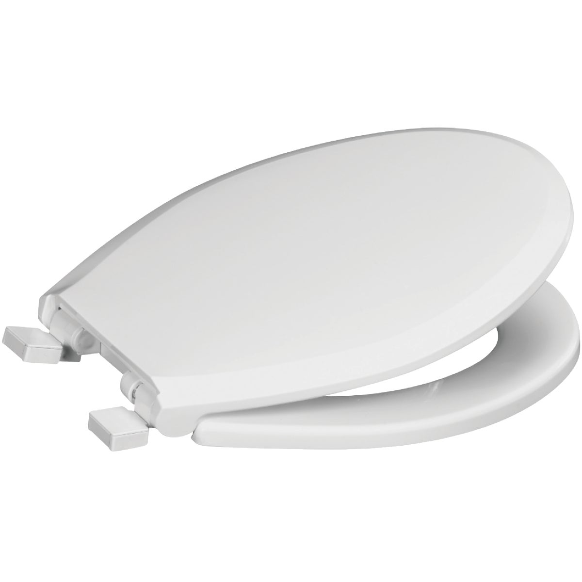 Mansfield Round Closed Front White Plastic Toilet Seat with Slow Close