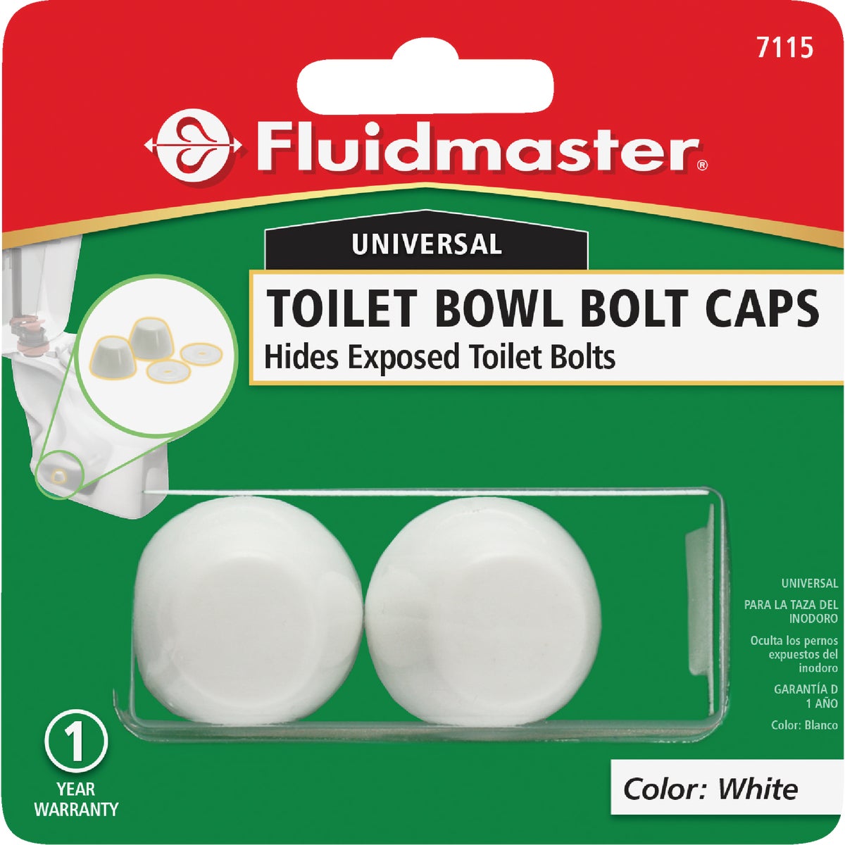 Fluidmaster White Plastic Snap-On Toilet Bolt Caps (2-Pack)