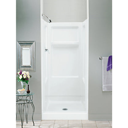 Sterling Advantage 32 In. W x 34 In. D Center Drain Shower Floor & Base in White