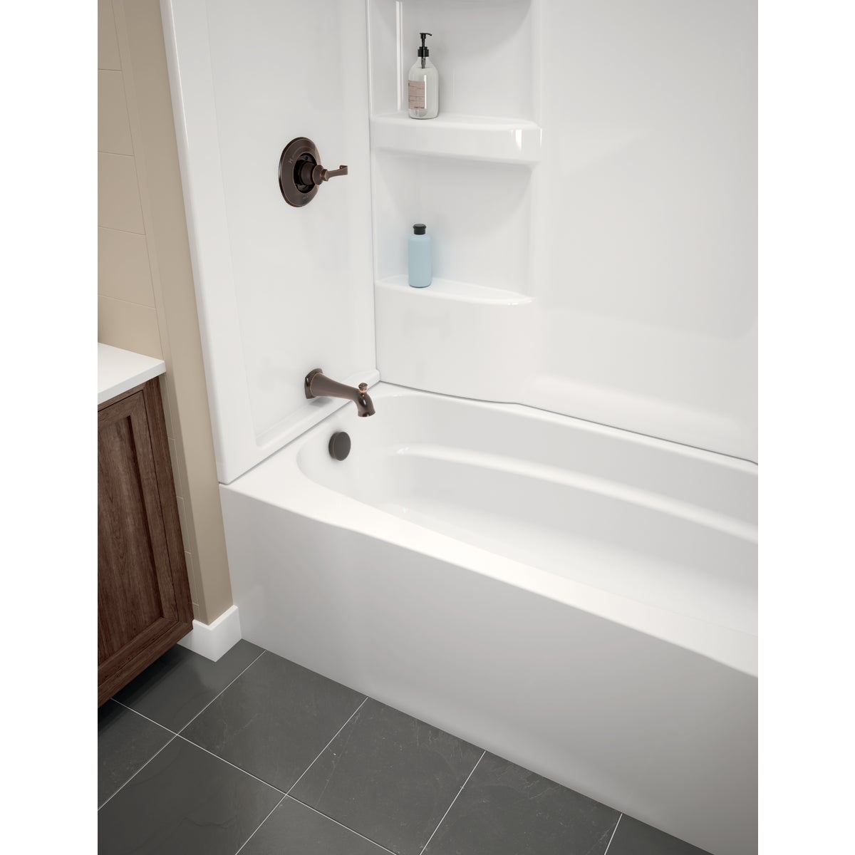 Delta Hycroft 60 In. L x 30 In. W Left Drain Bathtub in White