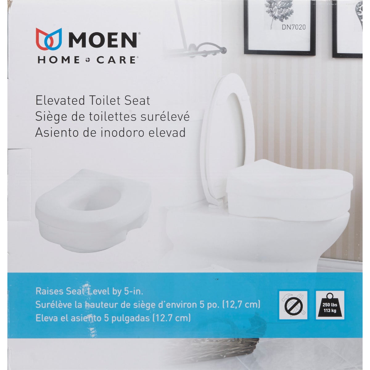 Moen Elevated White Toilet Seat For Round Or Elongated Bowl