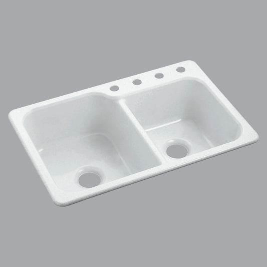 Sterling Double 33 In. x 22 In. White Composite Kitchen Sink