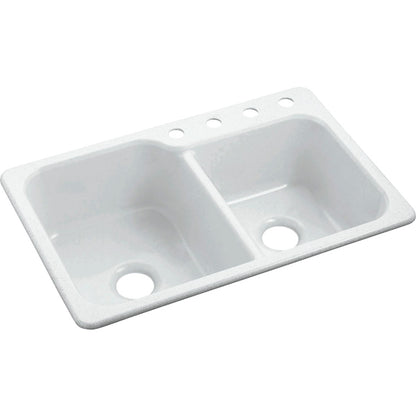 Sterling Double 33 In. x 22 In. White Composite Kitchen Sink