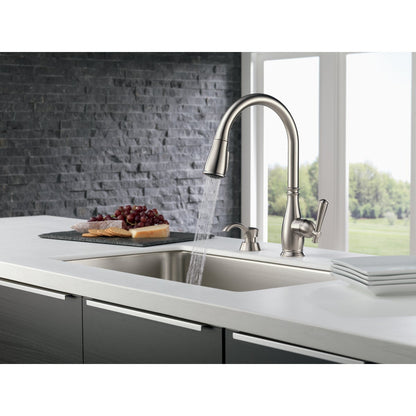 Delta Charmaine Stainless Single Handle Pull-Down Kitchen Faucet with Soap Dispenser