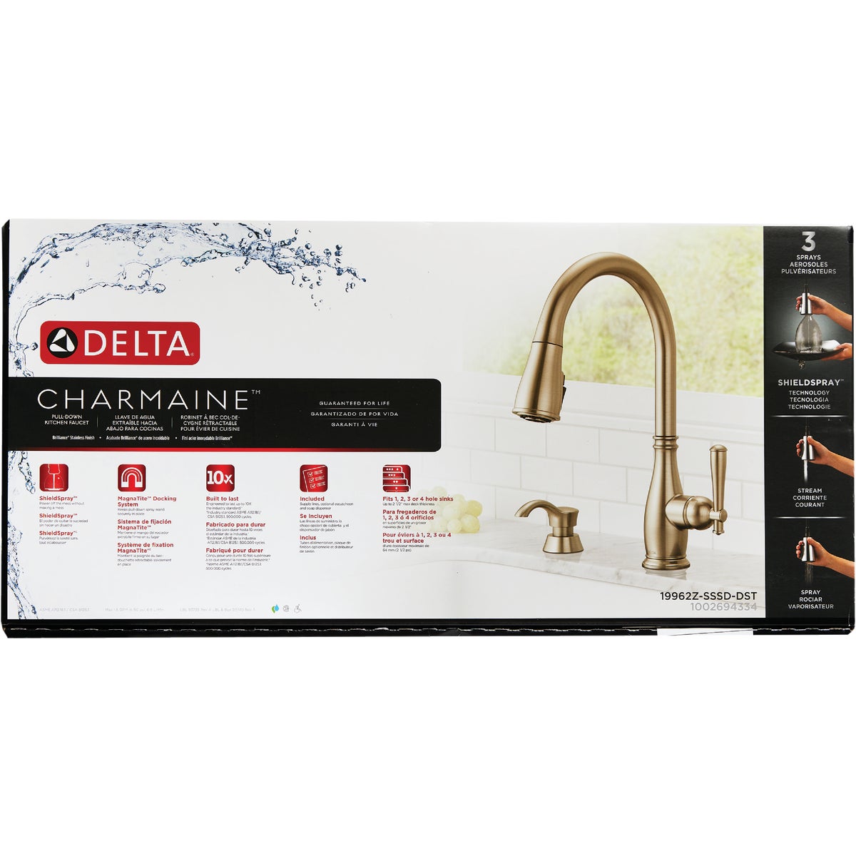 Delta Charmaine Stainless Single Handle Pull-Down Kitchen Faucet with Soap Dispenser