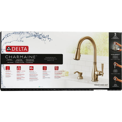 Delta Charmaine Stainless Single Handle Pull-Down Kitchen Faucet with Soap Dispenser