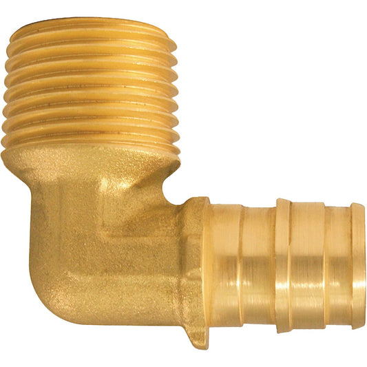 Apollo Retail 1/2 In. Barb x 1/2 In. MNPT 90 Deg. Brass Male PEX Elbow, Type A