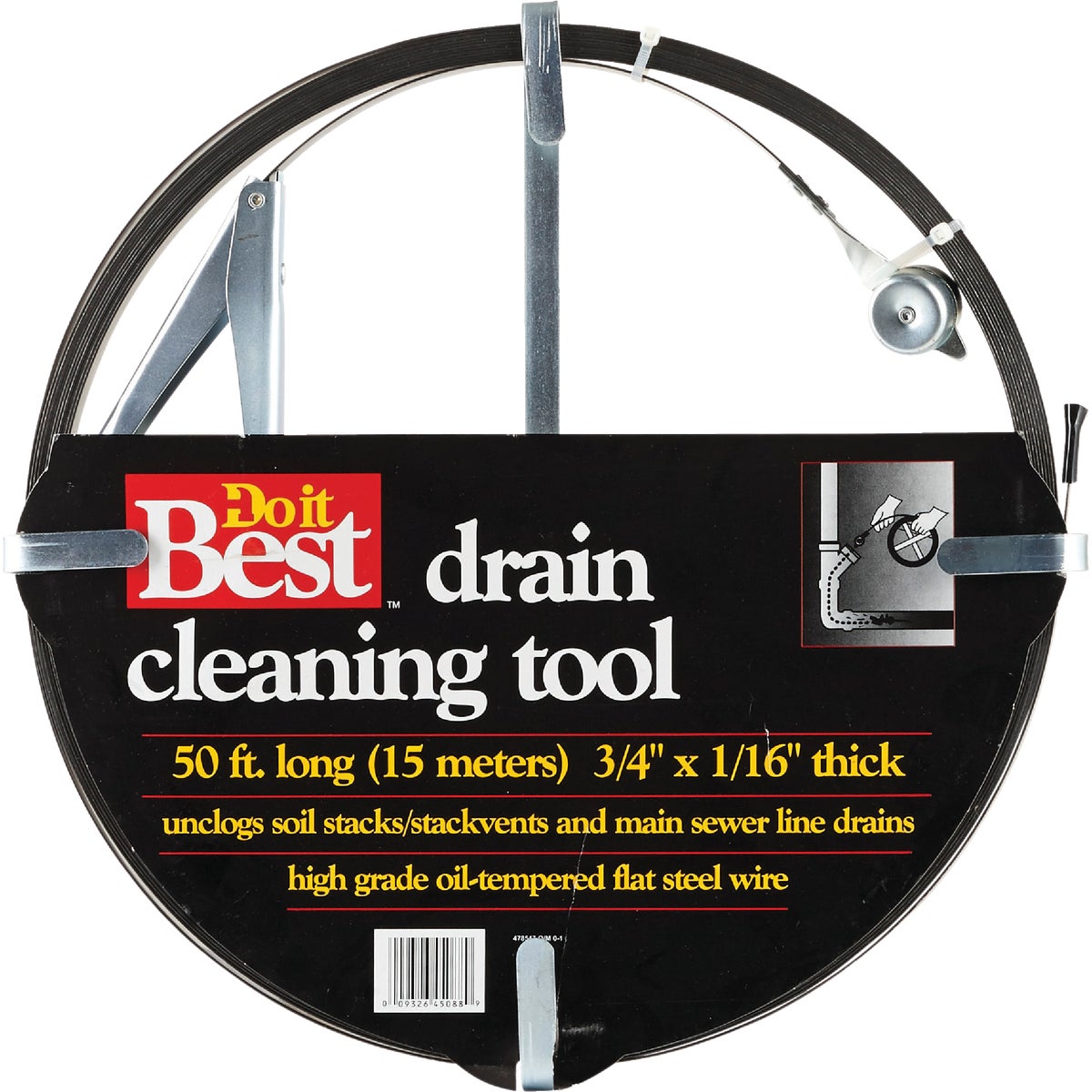 Do it Best Flat 3/4 In. x 1/16 In. x 50 Ft. Spear Sewer Rod