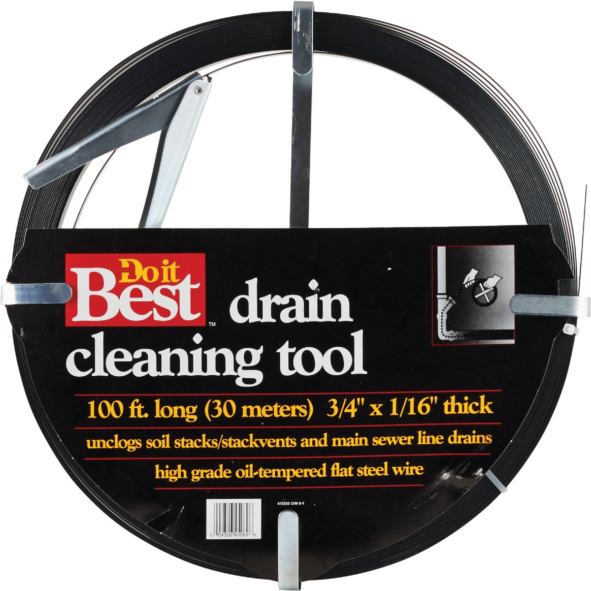 Do it Best Flat 3/4 In. x 1/16 In. x 100 Ft. Spear Sewer Rod