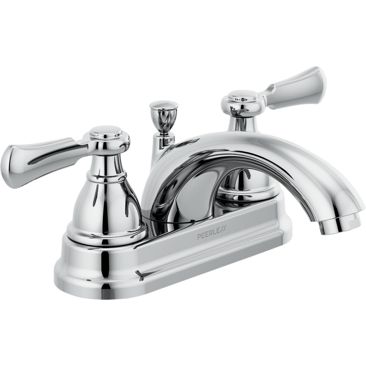 Peerless Elmhurst Chrome 2-Handle Lever 4 In. Centerset Teapot Spout Bathroom Faucet