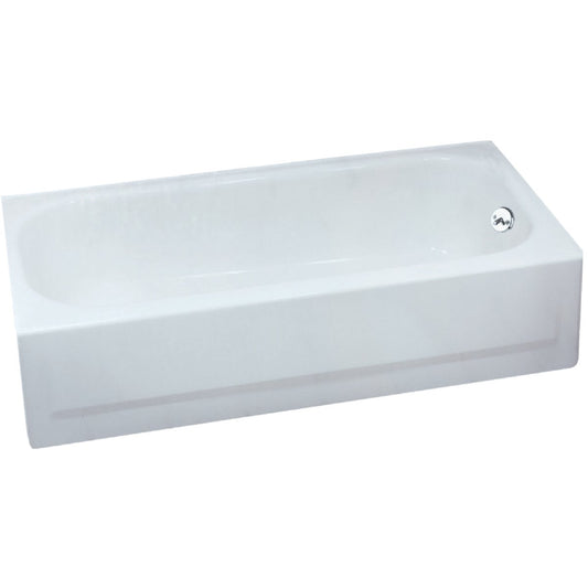 Briggs Pendant V 60 In. L x 30 In. W x 14-1/4 In. D Right Drain Bathtub in White