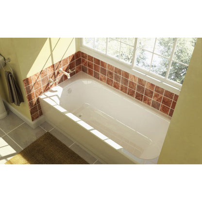 Briggs Pendant V 60 In. L x 30 In. W x 14-1/4 In. D Right Drain Bathtub in White