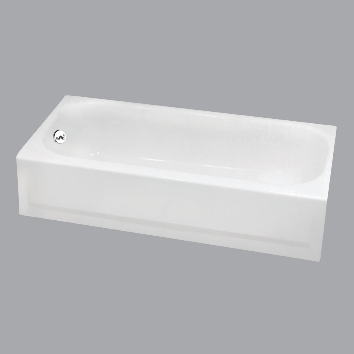 Briggs Pendant V 60 In. L x 30 In. W x 14-1/4 In. D Left Drain Bathtub in White