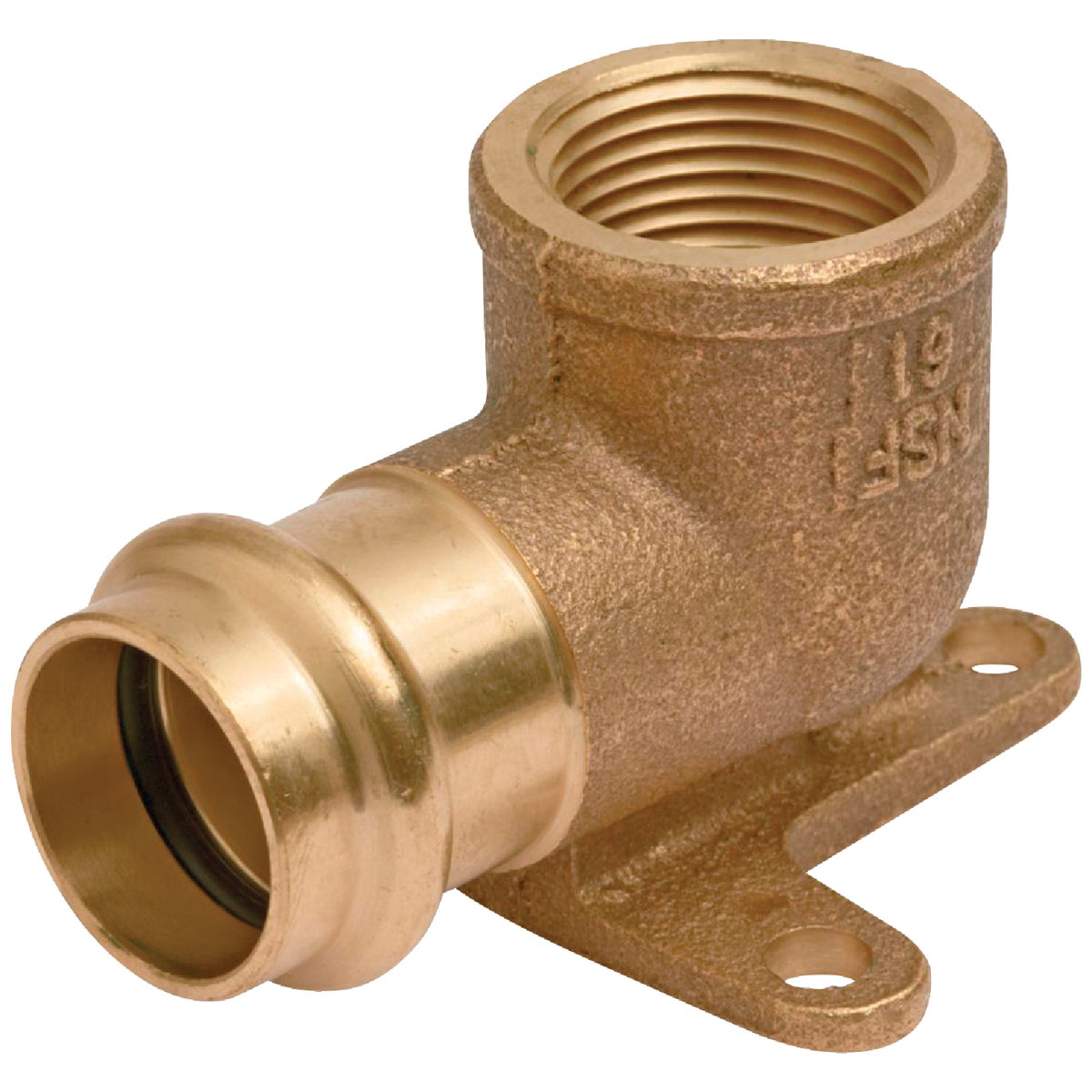 NIBCO 1/2 In. Press x 1/2 In. FPT 90 Deg. Drop Ear Press Copper Elbow (1/4 Bend)