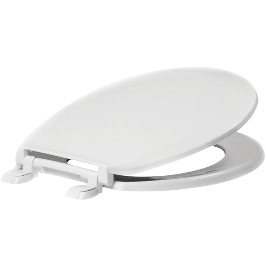 Mansfield Elongated Closed Front White Plastic Standard Toilet Seat