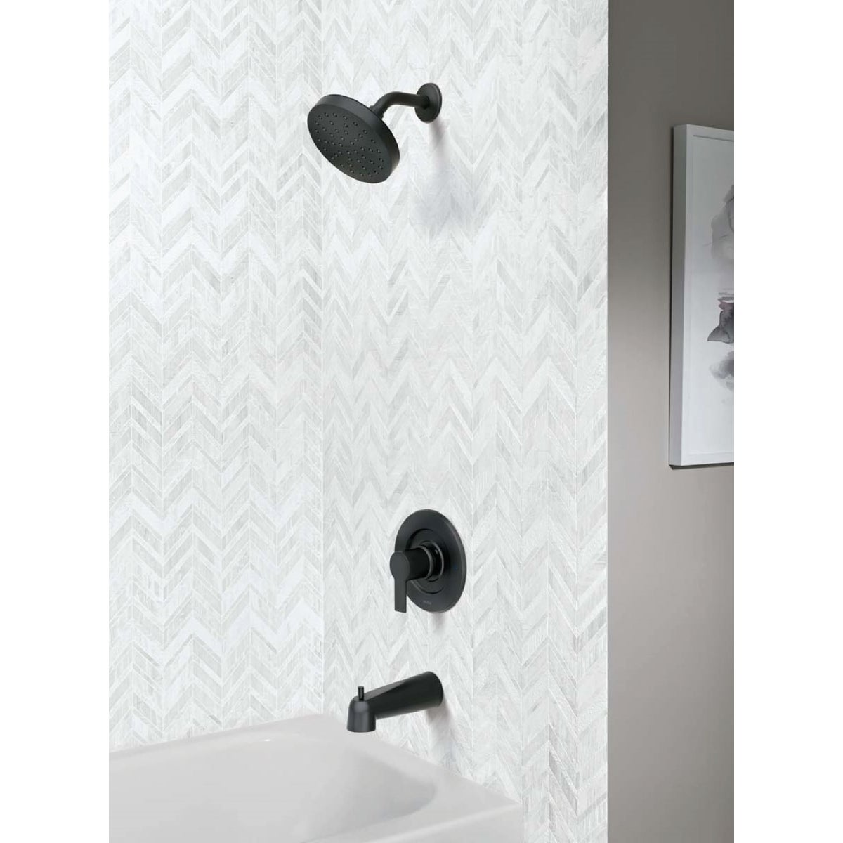 Moen Rinza Matte Black Single-Handle Posi-Temp Tub & Shower Faucet