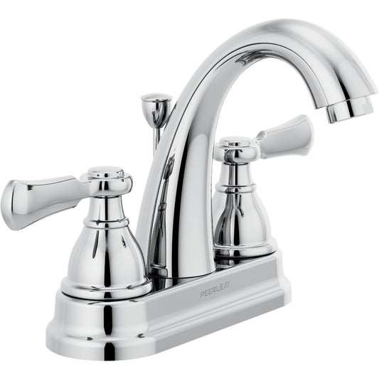 Peerless Elmhurst Chrome 2-Handle Lever 4 In. Centerset High-Arc Spout Bathroom Faucet