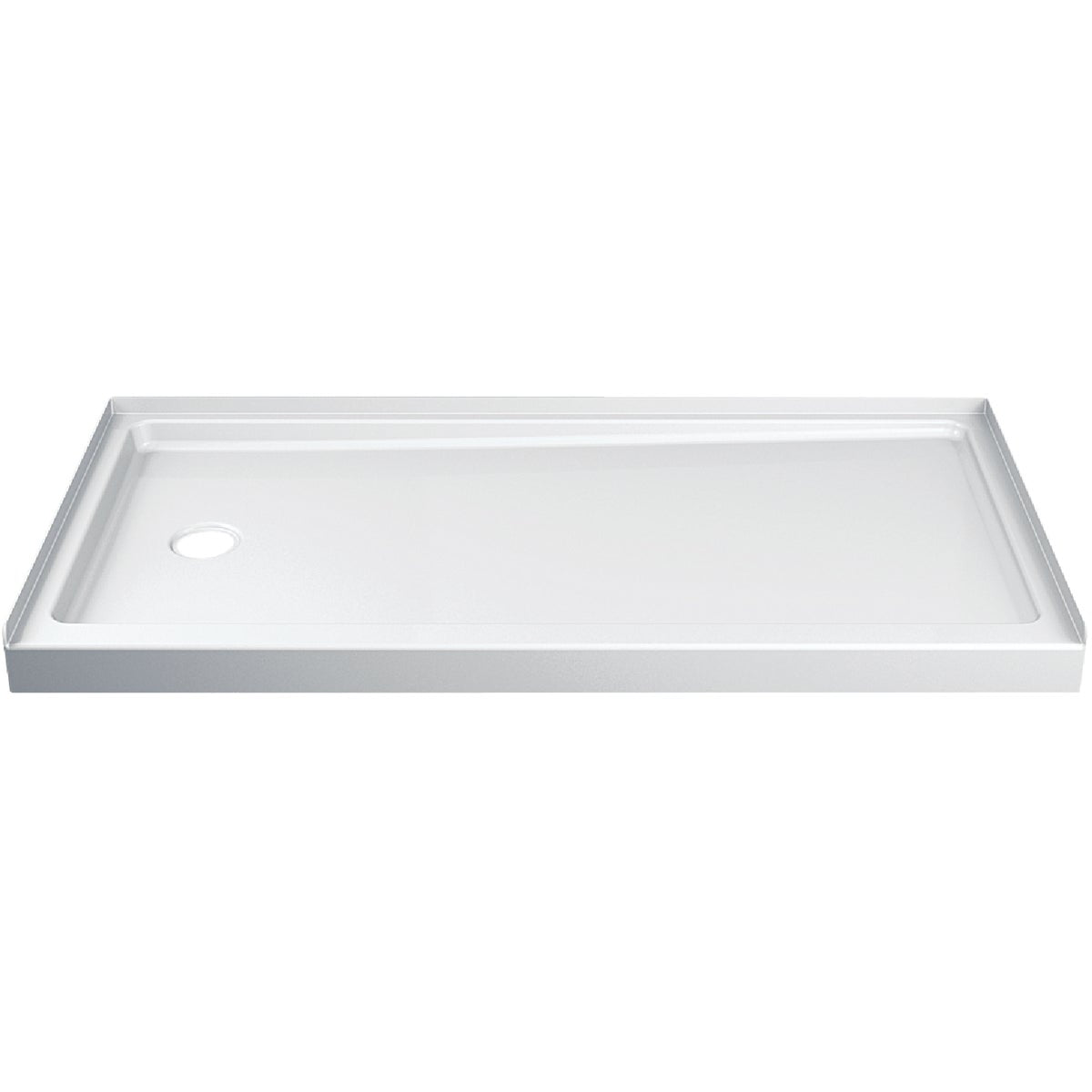 Delta Hycroft 60 In. W x 30 In. D Left Drain Shower Floor & Base in White